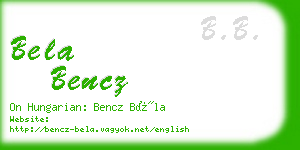 bela bencz business card